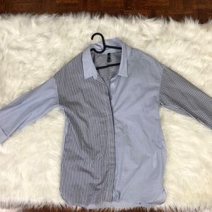 Zara Shirt Oversized TRF Collection Blue Stripe